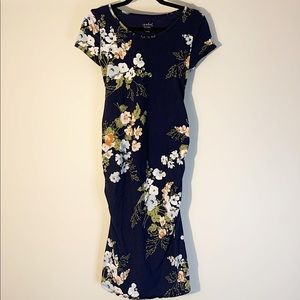 Isabel Maternity Dress Size S, Short Sleeve, Gorgeous Navy With Floral Pattern